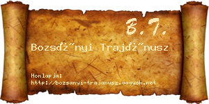 Bozsányi Trajánusz névjegykártya